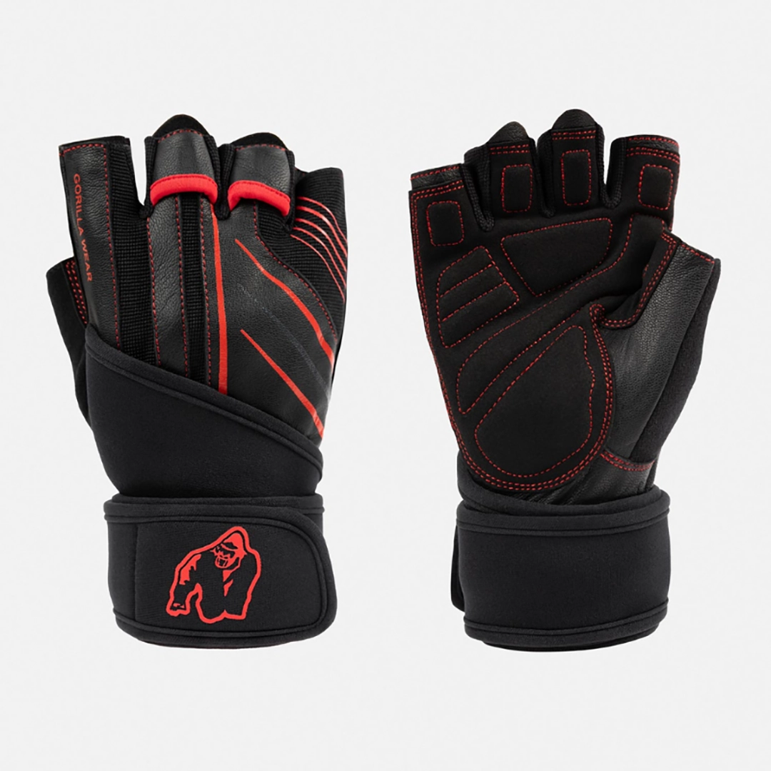 Кожени ръкавици за фитнес Dallas Wrist Wraps Gloves 2.0 – Black/Red