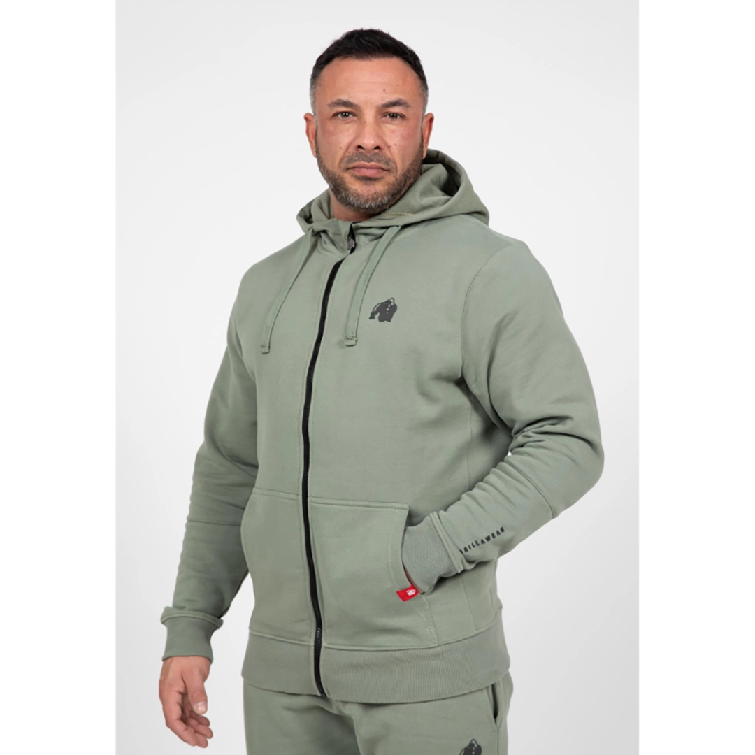 Ватиран суитшърт Leon Zipped Hoodie – Green