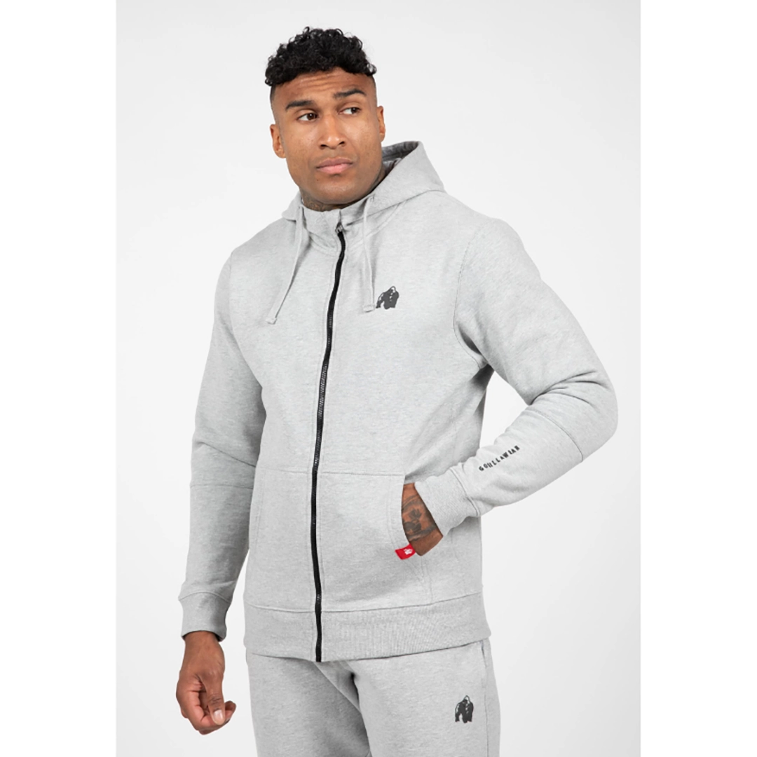 Ватиран суитшърт Leon Zipped Hoodie – Gray