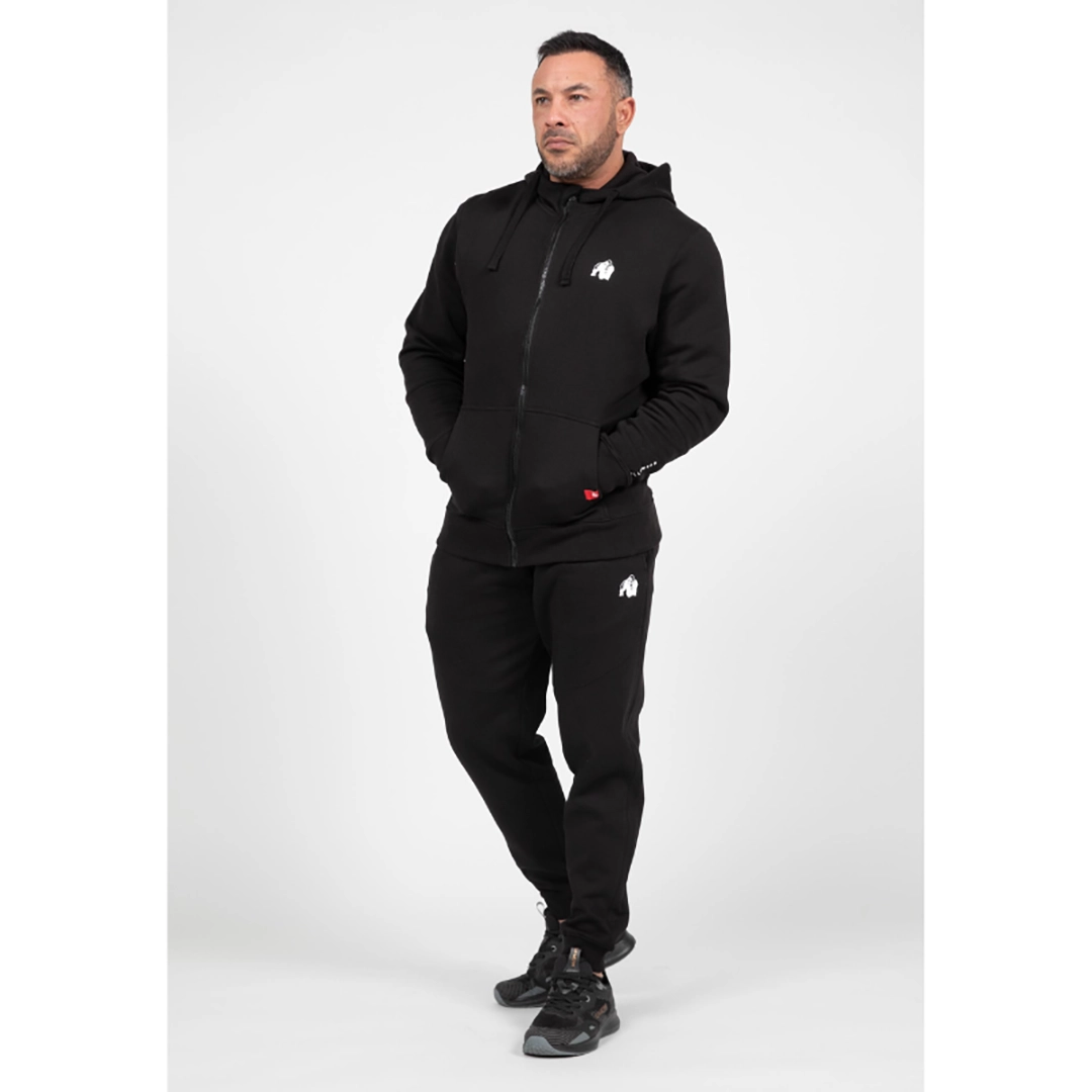 Ватиран суитшърт Leon Zipped Hoodie – Black