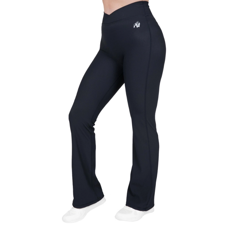 Текстуриран чарлстон панталон Carmen Flared Leggings – Black