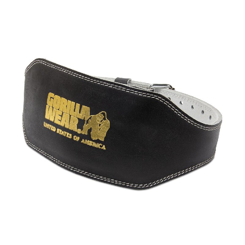 Колан от естествена кожа 6 Inch Padded Leather Lifting Belt – Black/Gold