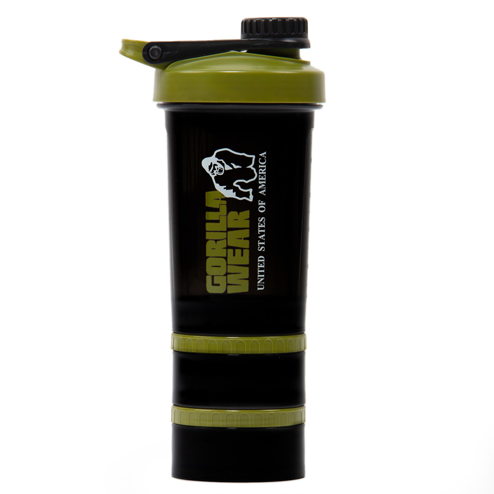 Шейкър с кутии за хапчета и пудри Shaker 2 GO – Black/Army Green