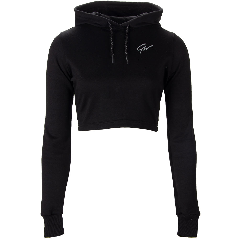 Дамски къс суитшърт Pixley Crop Top Hoodie – Black