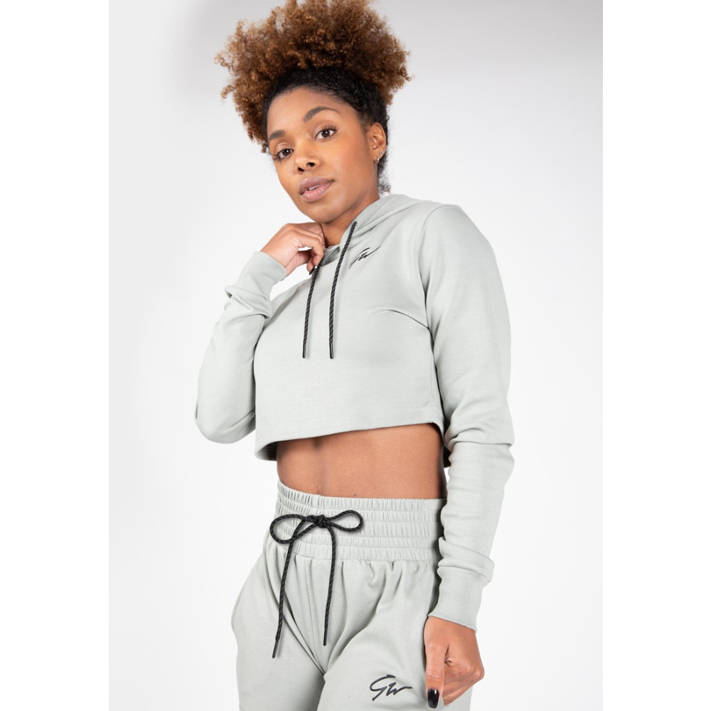 Дамски къс суитшърт Pixley Crop Top Hoodie – Light Green