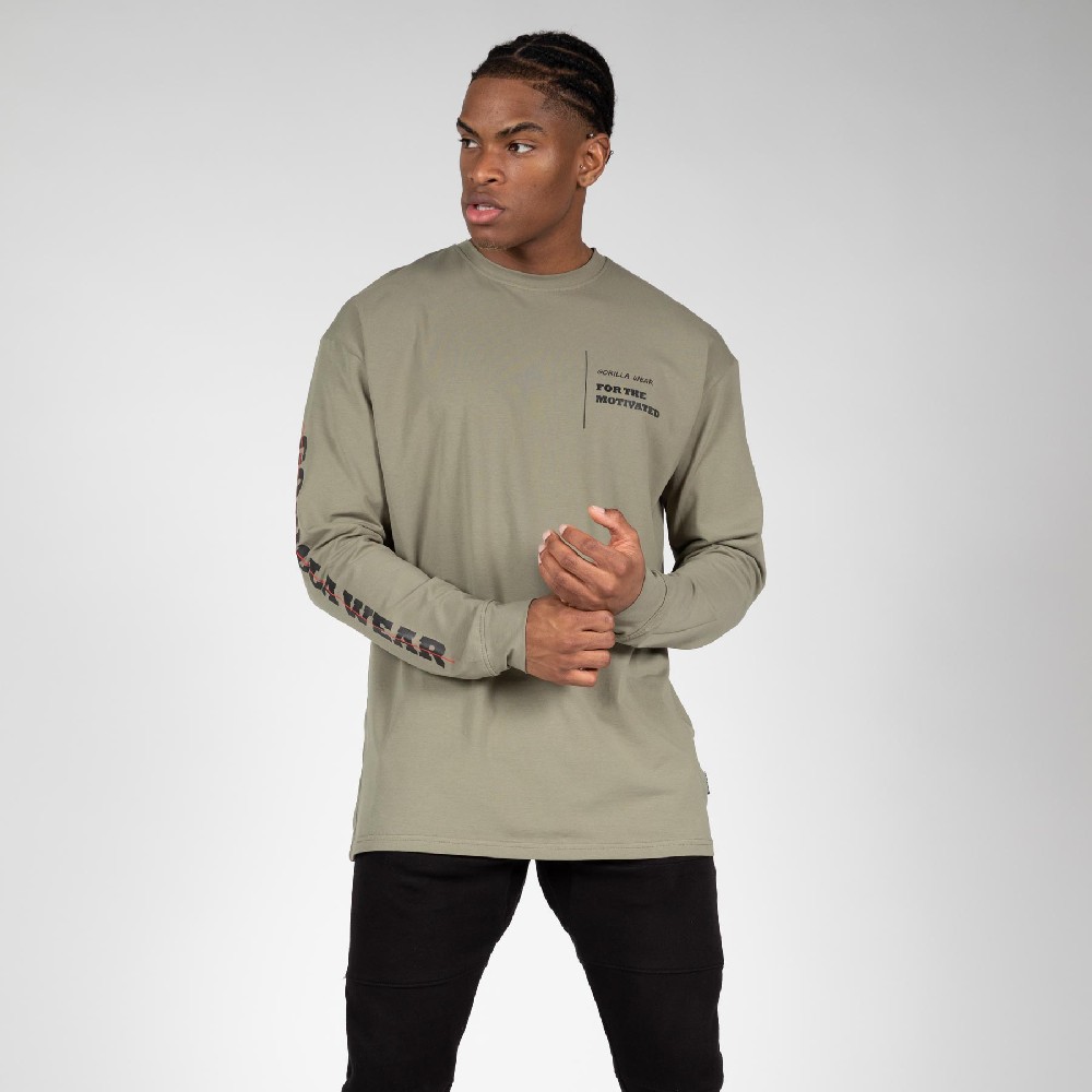 Свободна блуза с дълъг ръкав Boise Oversized Long Sleeve – Army Green