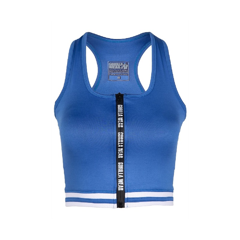 Къс топ с цип Mesa Zip Front Crop Top – Blue