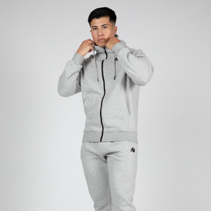 Ватиран суитшърт с качулка и цип Kennewick Zipped Hoodie – Gray