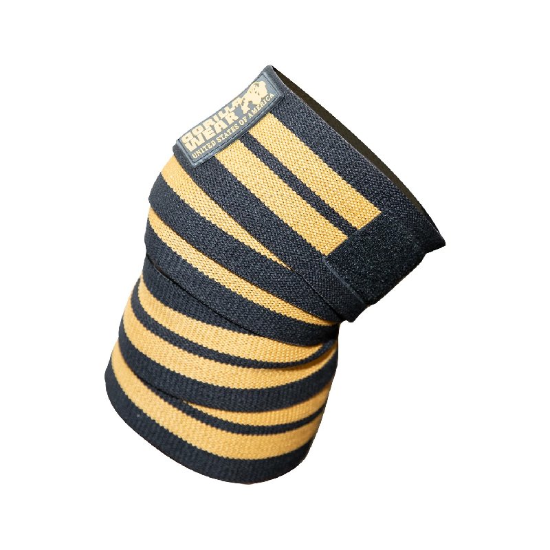 Ластични бинтове за крака Knee Wraps – Black/Gold – 200/250cm
