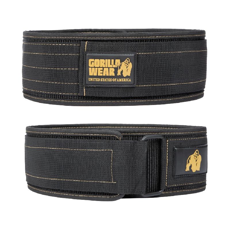 Колан с велкро закопчаване 4 Inch Nylon Lifting Belt – Black/Gold
