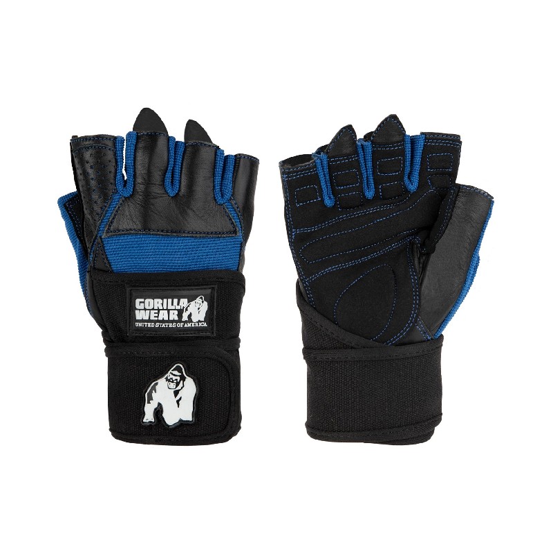 Кожени ръкавици за фитнес Dallas Wrist Wrap Gloves – Black/Blue