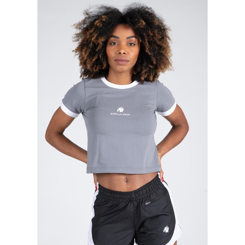 Еластична памучна тениска New Orleans Cropped T-Shirt – Gray