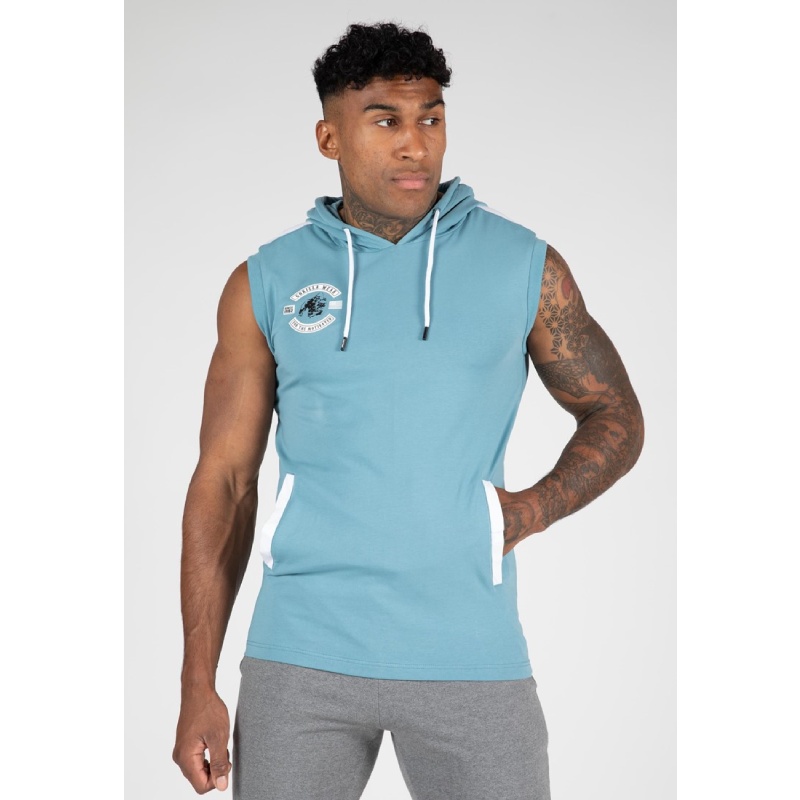 Летен суитшърт без ръкави Oswego S/L Hooded T-Shirt – Blue