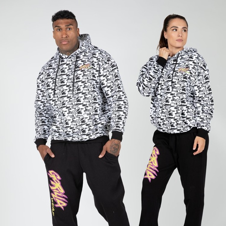 Свободен суитшърт с щампован гръб (унисекс) Юбилейна колекция – Legacy Oversized Hoodie – White/Black