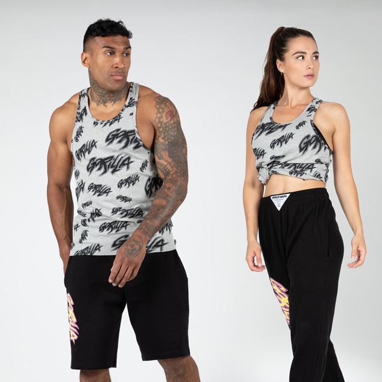 Еластичен памучен потник (унисекс) Юбилейна колекция – Legacy Tank Top – Gray/Black