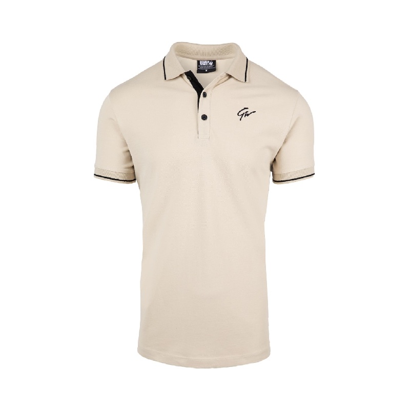 Тениска от пике с яка Delano Polo – Beige/Black