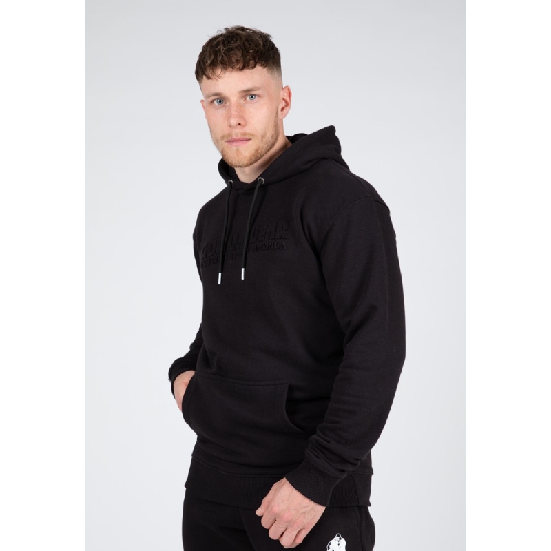 Суитшърт с релефна щампа Crowley Men’s Oversized Hoodie – Black