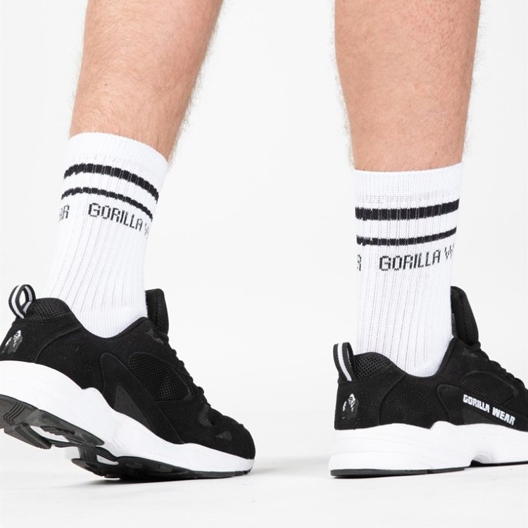 „Дишащи“ спортни чорапи (2 чифта) Gorilla Wear Crew Socks – White