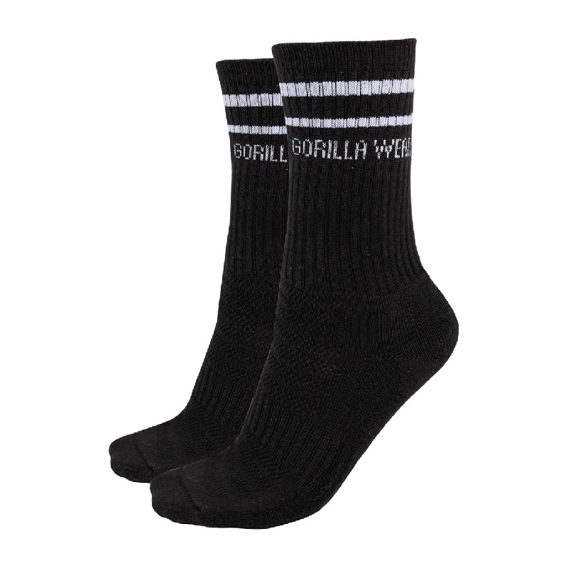 „Дишащи“ спортни чорапи (2 чифта) Gorilla Wear Crew Socks – Black