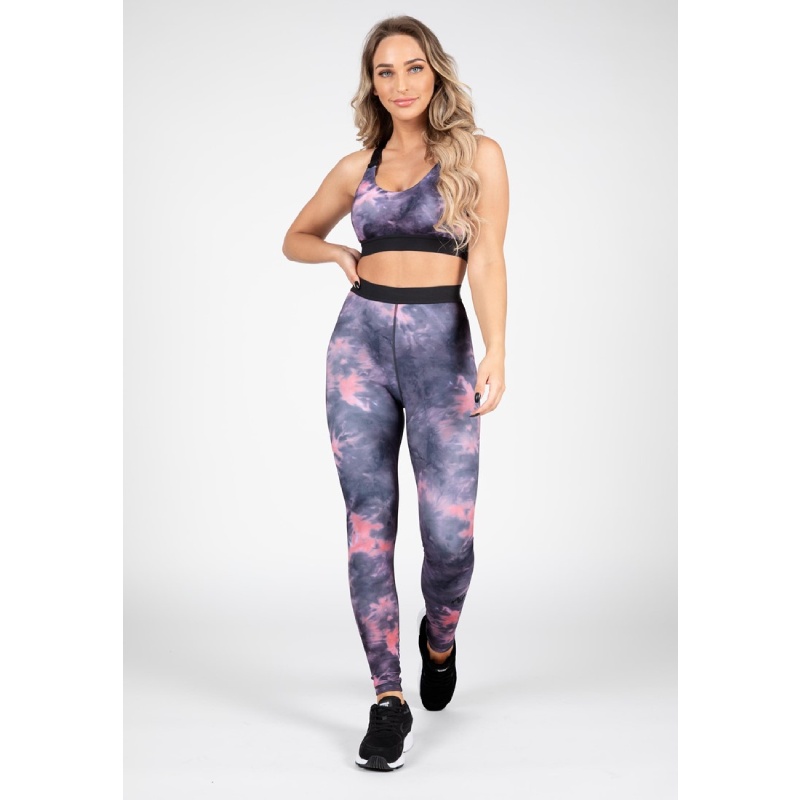 Мек клин със средна талия Colby Leggings – Gray/Pink