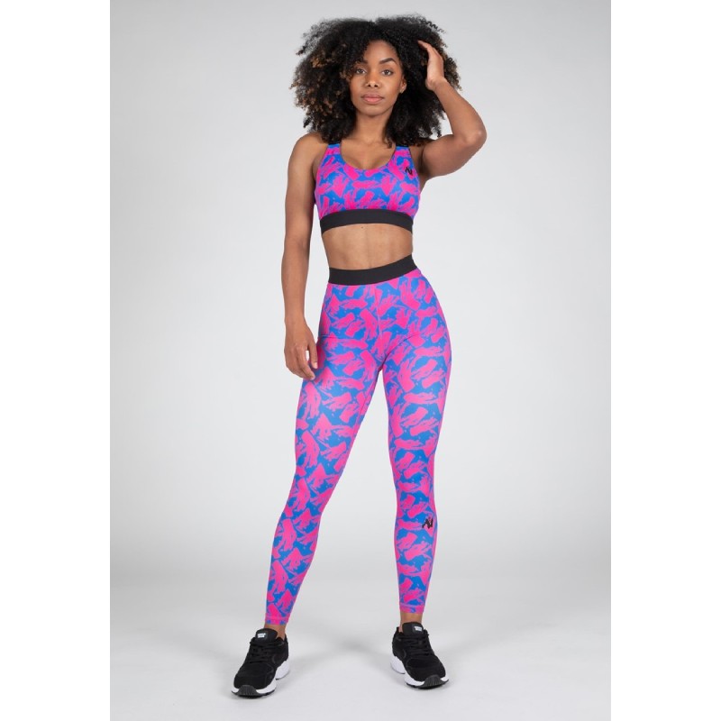 Мек клин със средна талия Colby Leggings – Blue/Pink
