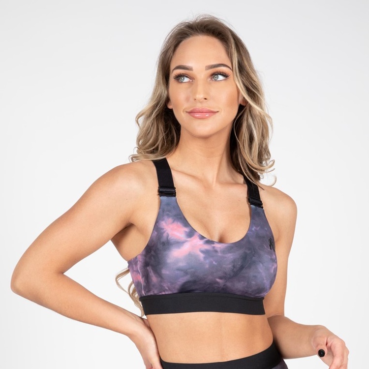 Подплатен спортен сутиен Colby Sports Bra – Gray/Pink