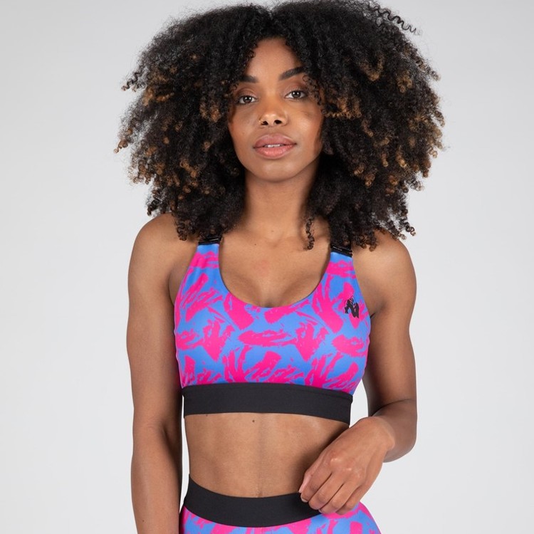 Подплатен спортен сутиен Colby Sports Bra – Blue/Pink
