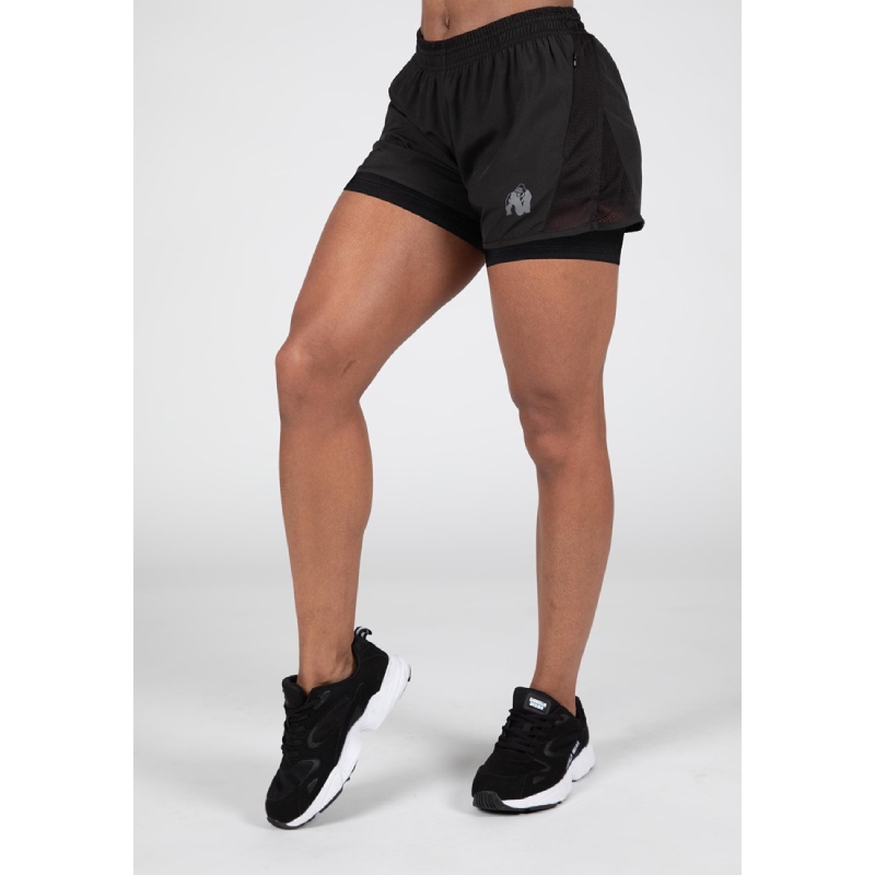 Бързосъхнещи олекотени дамски шорти с клин Portland 2-In-1 Shorts – Black