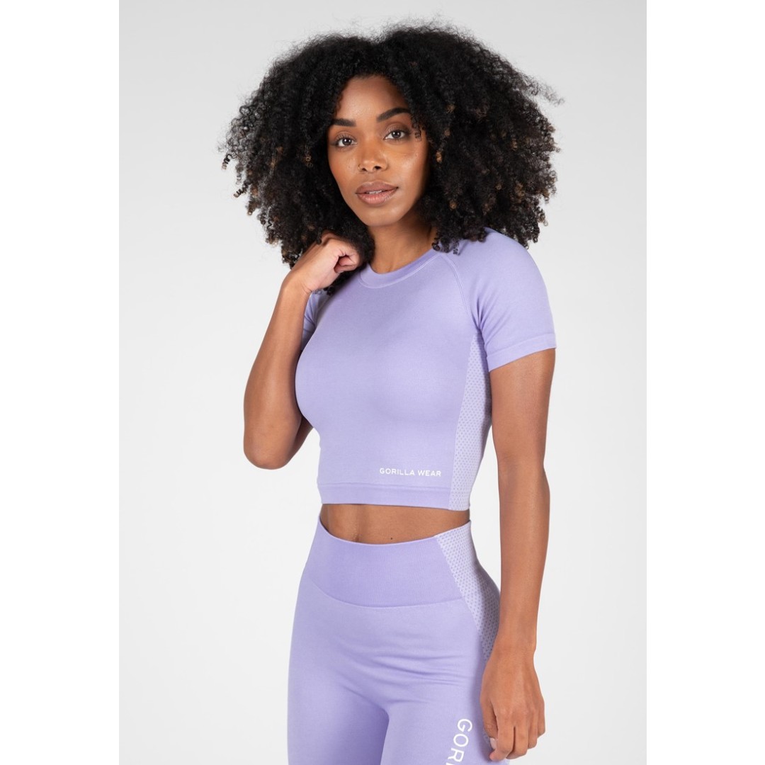 Безшевен къс топ Selah Seamless Crop Top – Lilac
