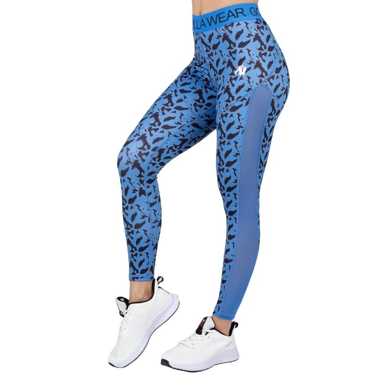 Клин със средна талия и тюл Osseo Leggings – Blue