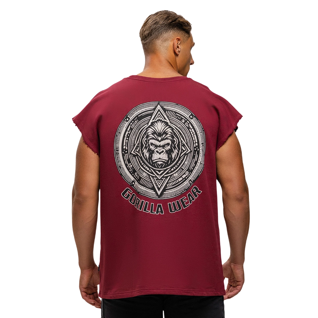 Топ от French Terry трико Bouse Cut Off Tank Top – Burgundy