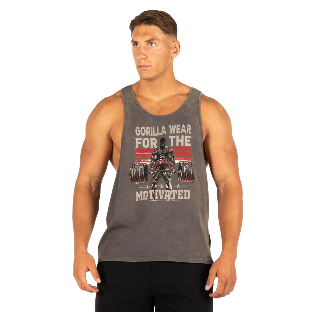 Памучен потник с избелял ефект Churchill Stringer – Washed Gray