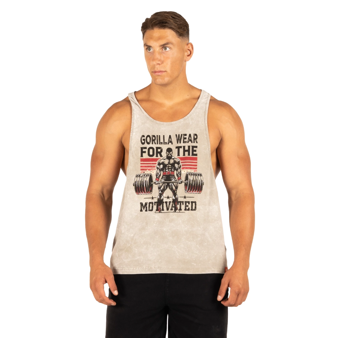 Памучен потник с избелял ефект Churchill Stringer – Washed Green