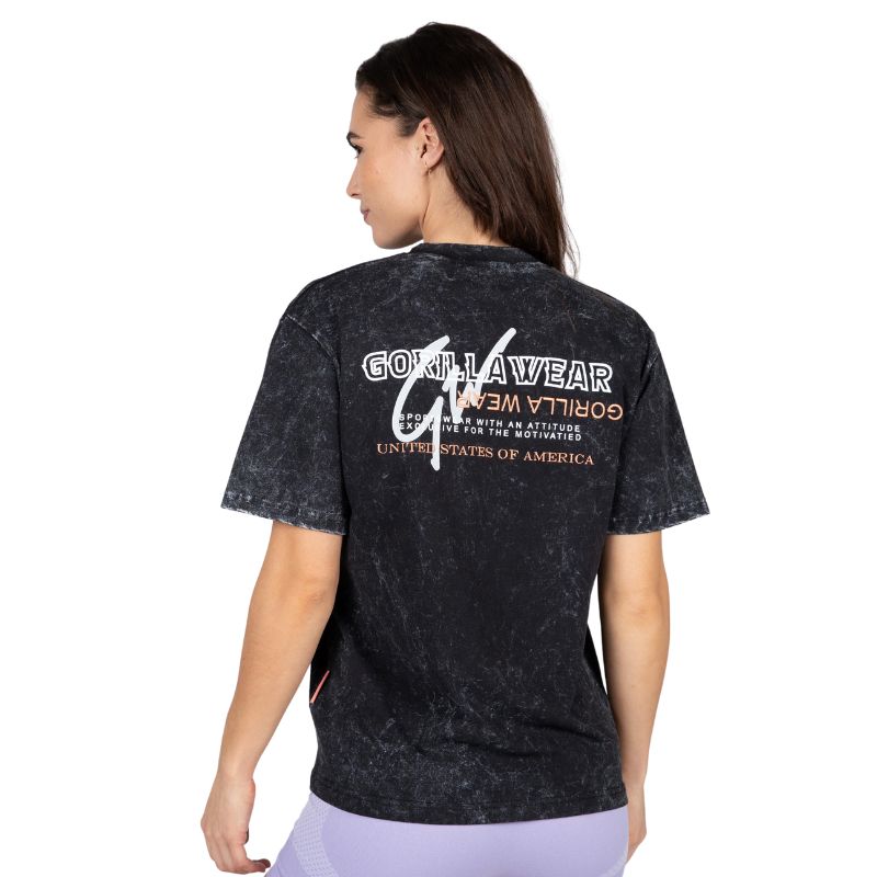 Дамска свободна памучна тениска Medina Oversized T-Shirt – Washed Black