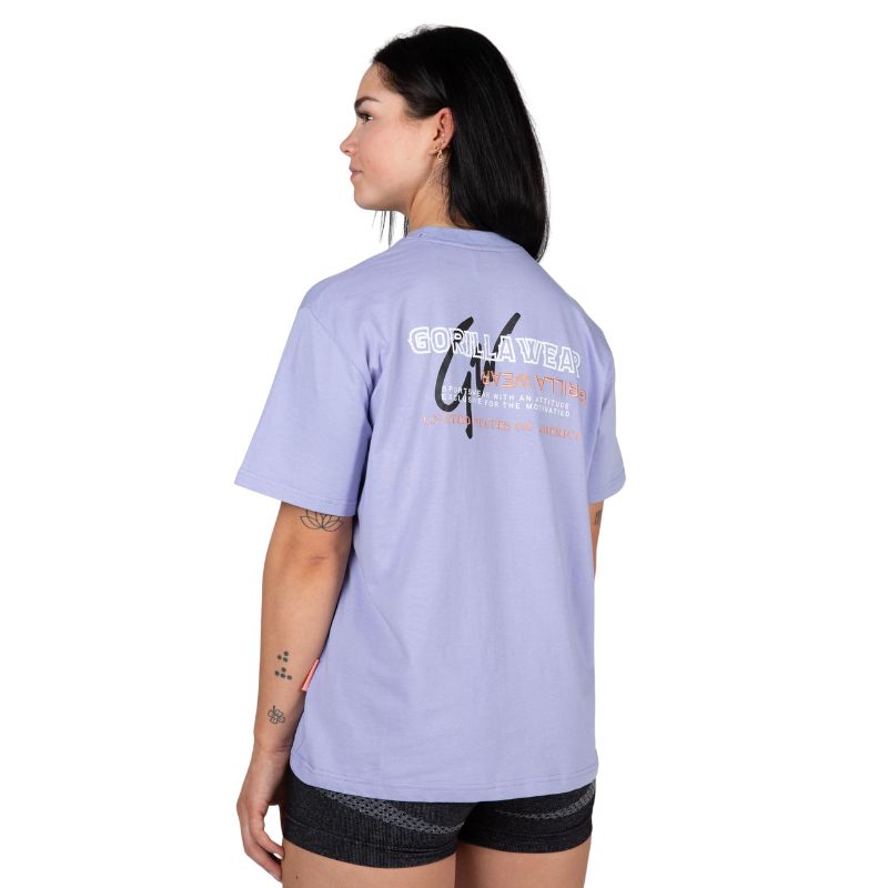 Дамска свободна памучна тениска Medina Oversized T-Shirt – Lilac