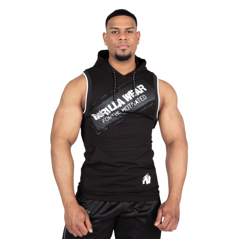 Памучен топ с качулка Loretto Hooded Tank Top – Black