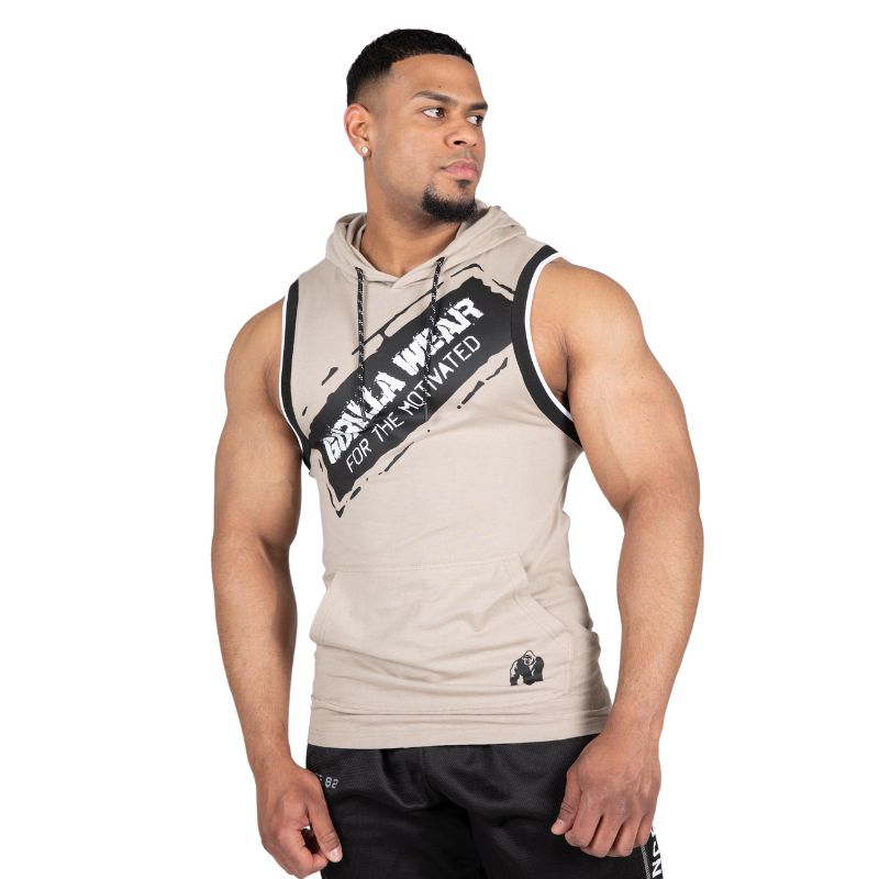 Памучен топ с качулка Loretto Hooded Tank Top – Beige