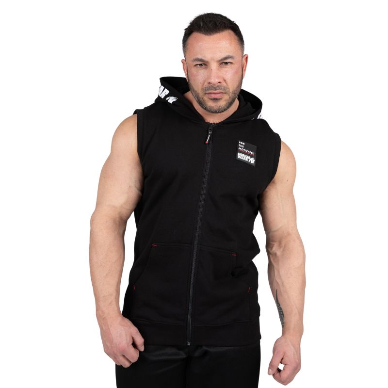 Памучен суитшърт без ръкави Milwaukee S/L Zipped Hoodie – Black