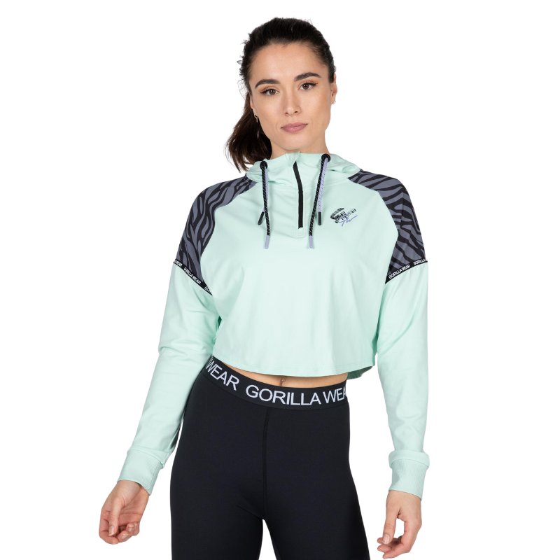 Кроп суитшърт с дълъг ръкав Zion Cropped Hoodie – Green
