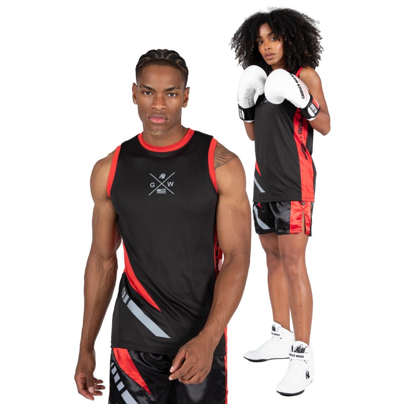 Боксьорски потник – унисекс Hornell Tank Top – Black/Red