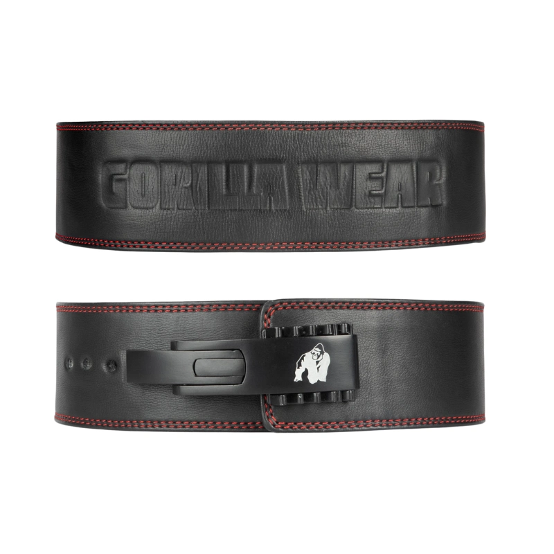 Премиум трибойски колан с лостов механизъм Gorilla Wear 4 Inch Premium Leather Lever Belt – Black