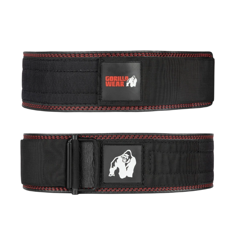 Премиум кожен колан с велкро закопчаване Gorilla Wear 4 Inch Premium Leather Lifting Belt – Black