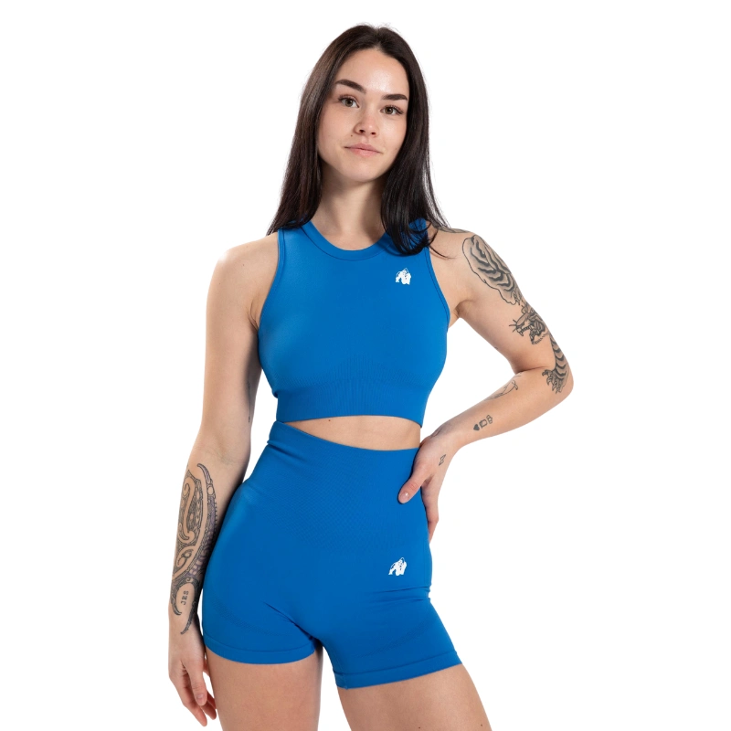 Безшевен топ Olivia Seamless Crop Top – Blue