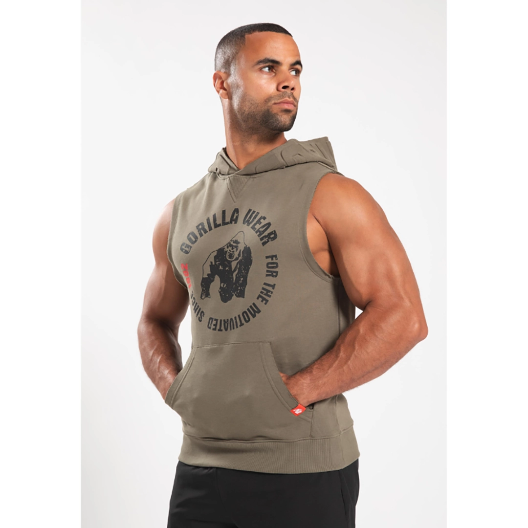 Памучен суитшърт без ръкави Marshall Sleeveless Hoodie – Army Green