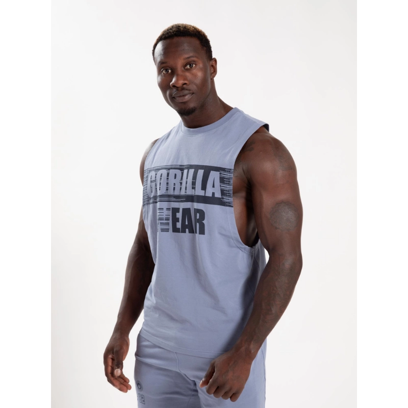 Топ от органичен памук Lopez Drop Armhole Tank Top – Stonewash Blue
