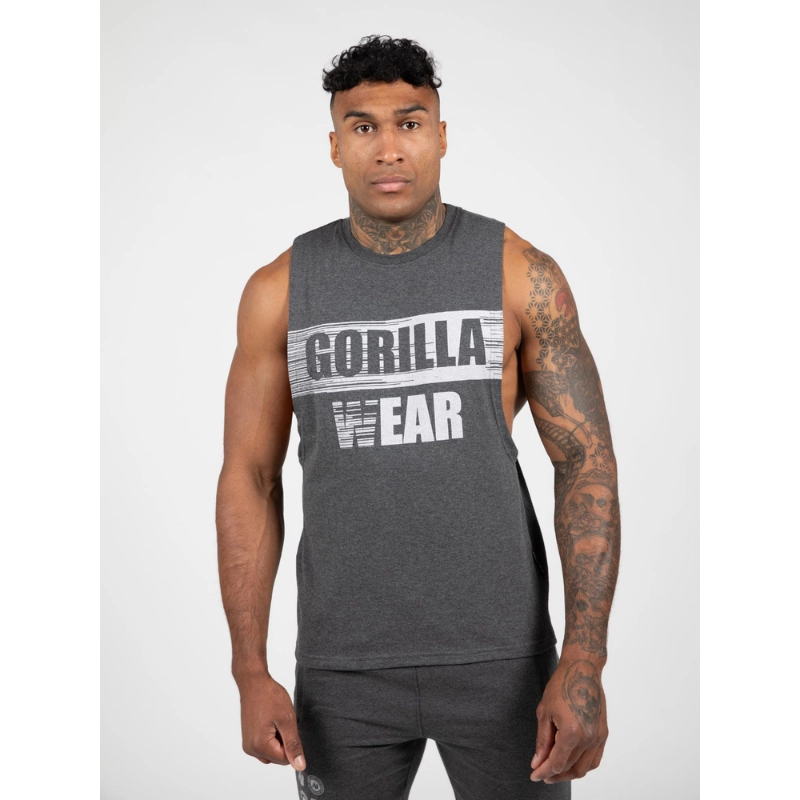 Топ от органичен памук Lopez Drop Armhole Tank Top – Dark Gray Melange