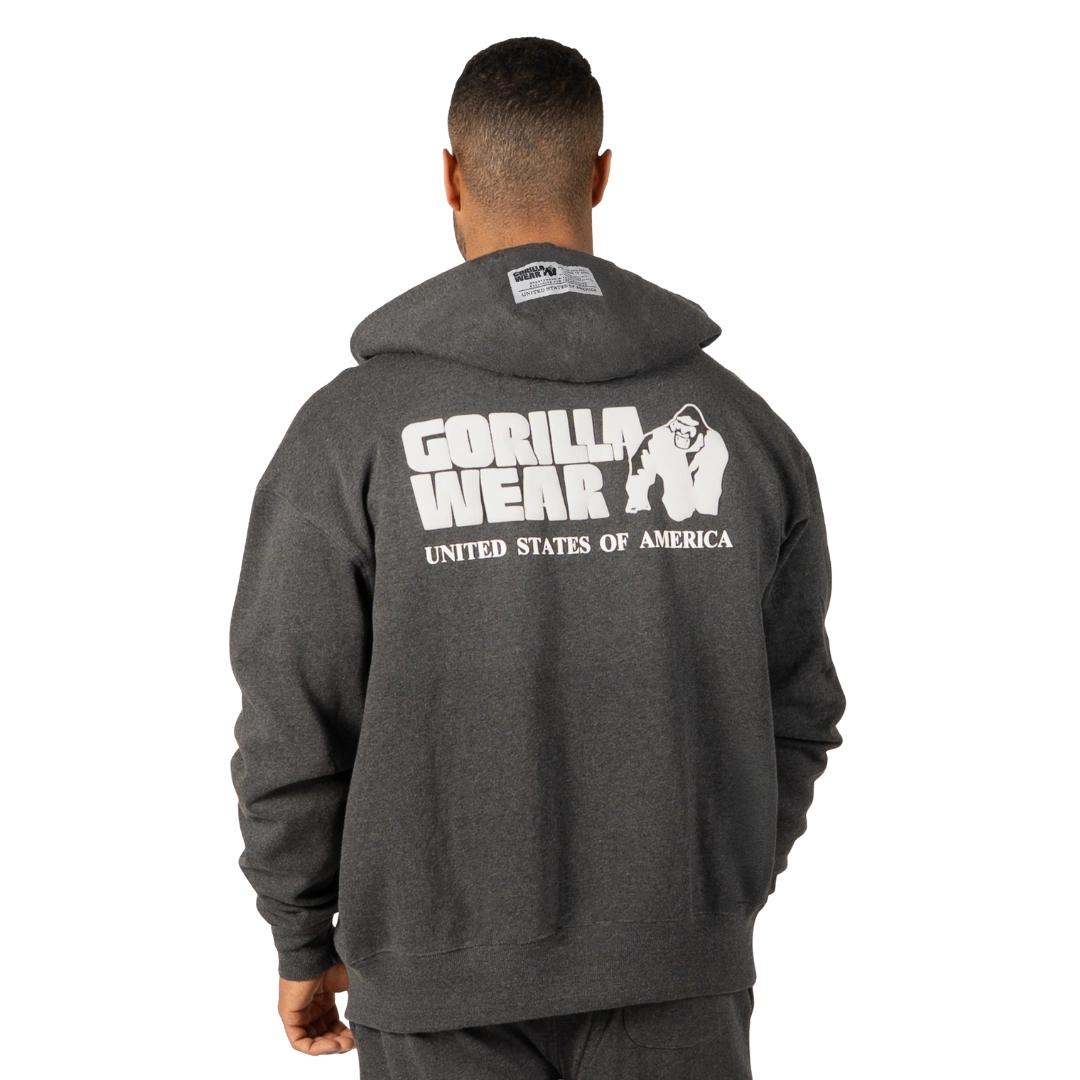 Oversized суитшърт с цип Classic Oversized Zipped Hoodie – Dark Gray Melange