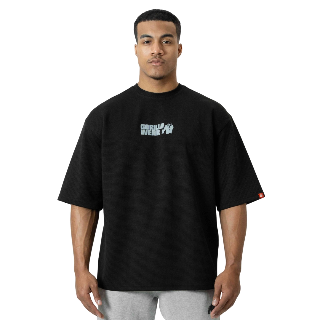Idaho Oversized Waffle T-Shirt – Black