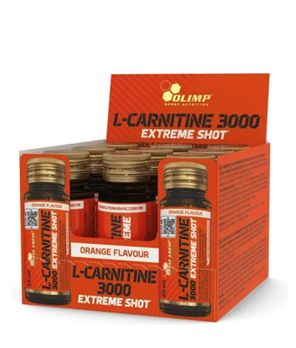 OLIMP L-Carnitine 3000 Extreme Shot / Glass Ampoule Box / 9 x 25 ml