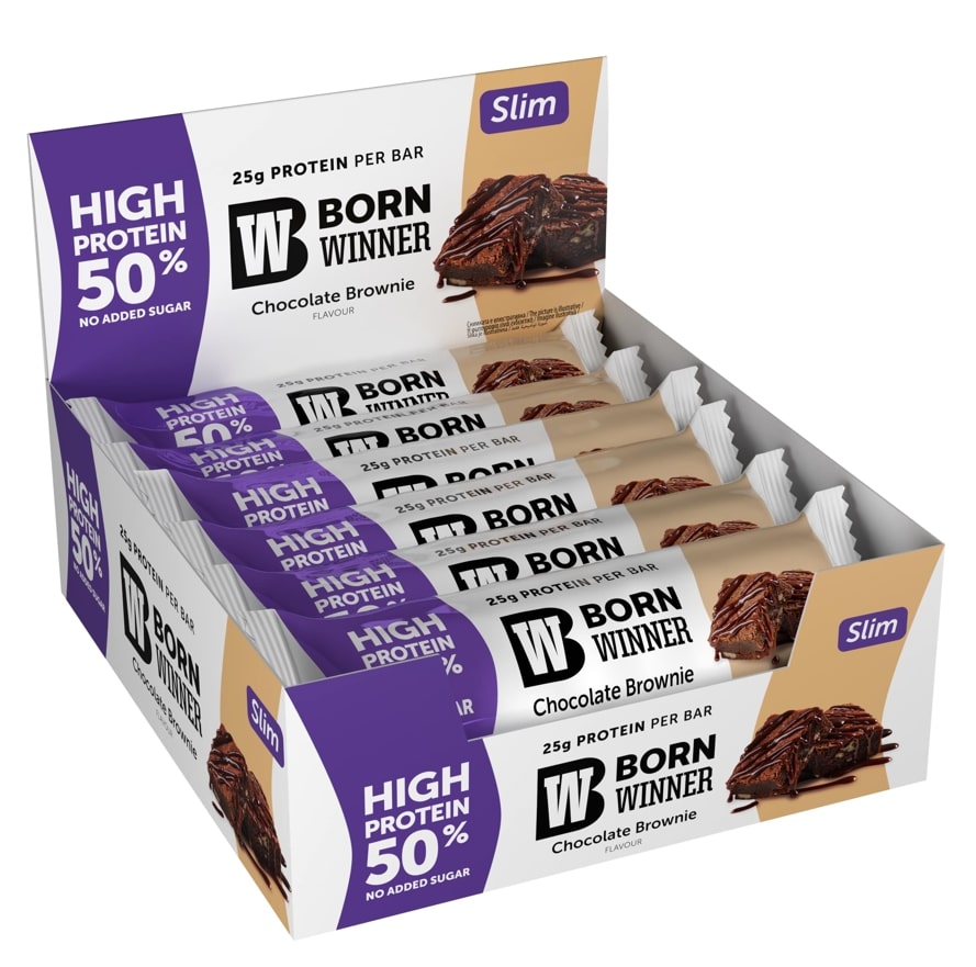 BORN WINNER Slim High Protein Bar 50% Chocolate Brownie 12×50 гр